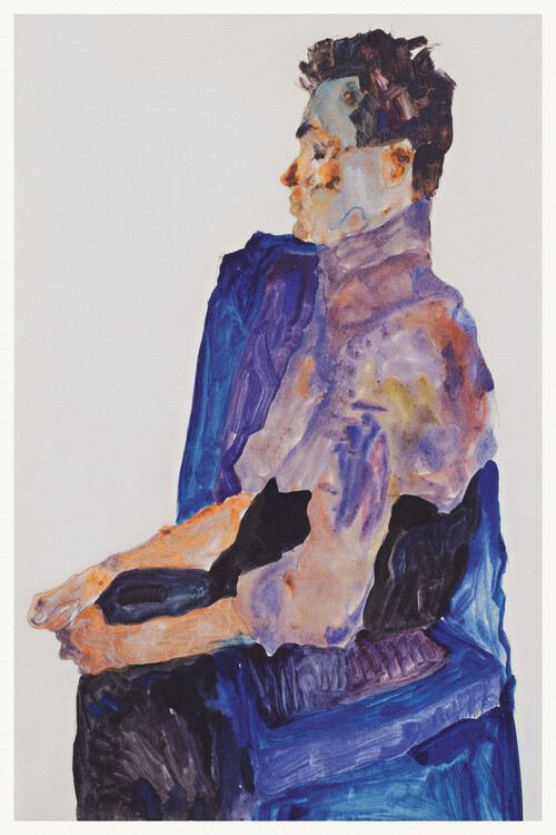 Konsttryck Man in Purple (Male Portrait) - Egon Schiele