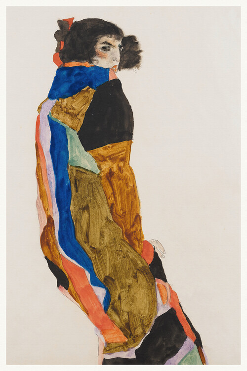 Print op canvas Moa (Female Portrait) - Egon Schiele