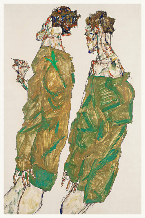 Konsttryck Devotion (Male Portrait, Gay Interest) - Egon Schiele