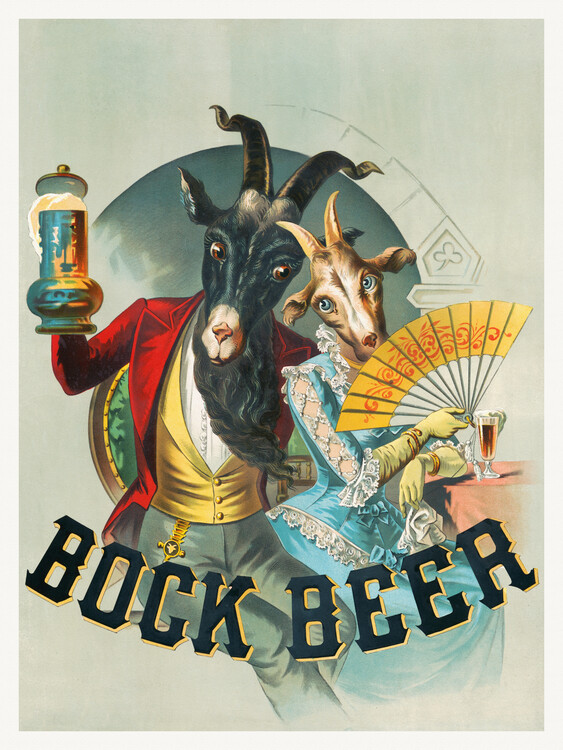 Print op canvas Bock Beer (Vintage Alcohol Advert / Retro Ad)