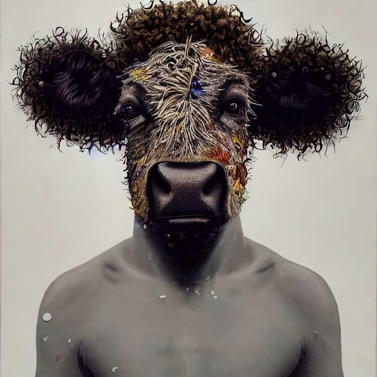 Illustration Afro cow