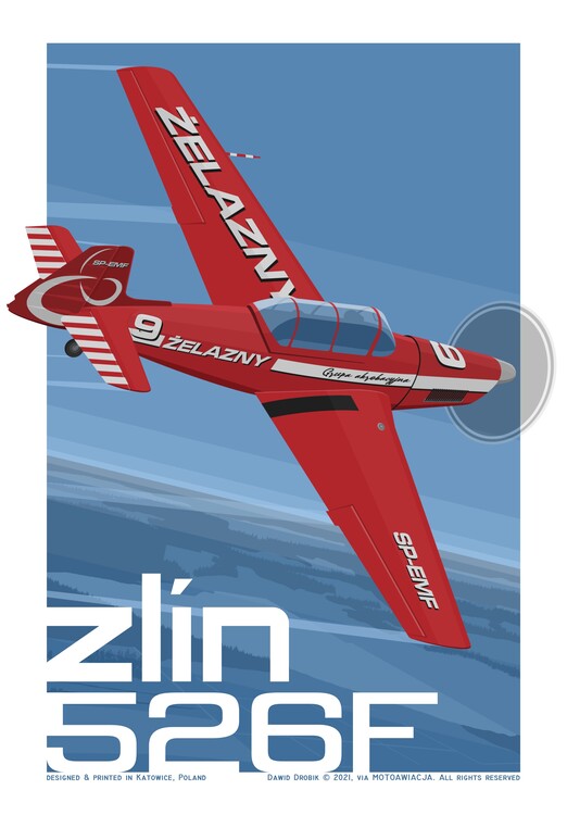 Illustration Zlin 526F Żelazny 9 aerobatic group by MotoAwiacja