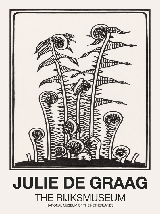Canvastavla The Fern (Graphic Black)  - Julie De Graag