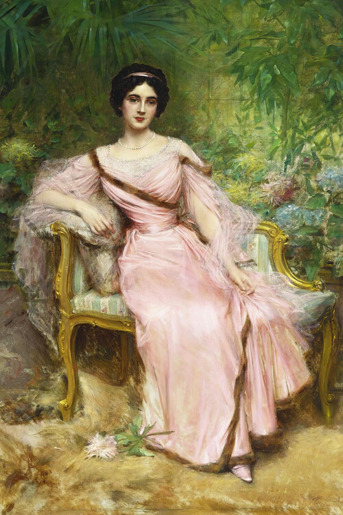 Reprodução do quadro Girl in the garden (Female Portrait) - Léon François Comerre