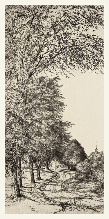 Reprodução do quadro Brooklyn Etchers (Vintage Tree Etching) - Ernest Haskell