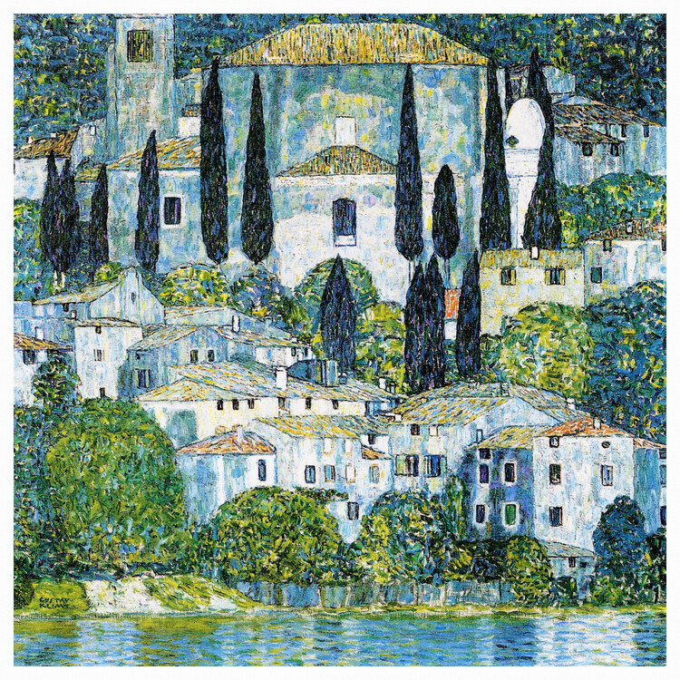 Fine Art Print Waterside Church in Cassone (Landscape) - Gustav Klimt