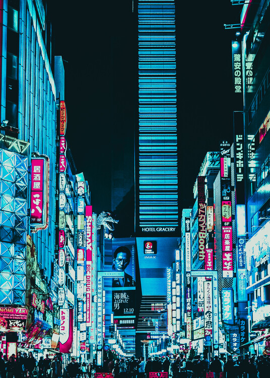 Lámina Tokyo Japan City - Japanese Cyberpunk City