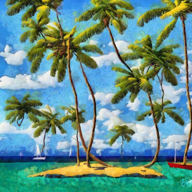 Illustration Paradisiac island