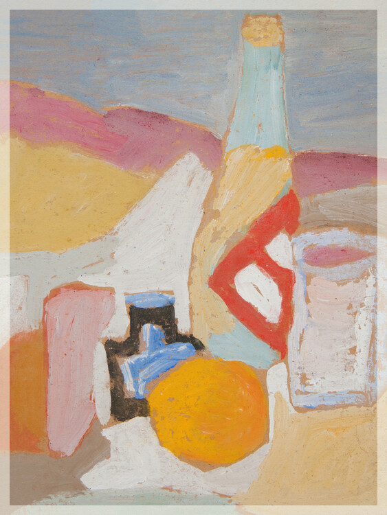 Reprodução do quadro Abstract Still Life (Orange, Glass & Bottle) - Sasza Blonder