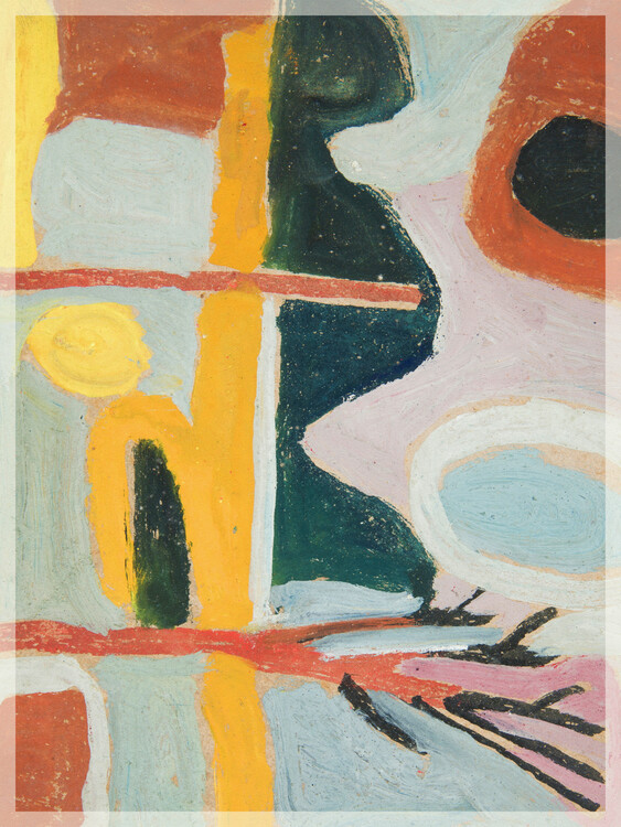 Kunstdruck Pastel Abstract (Baby Blue & Pink Shapes) - Sasza Blonder