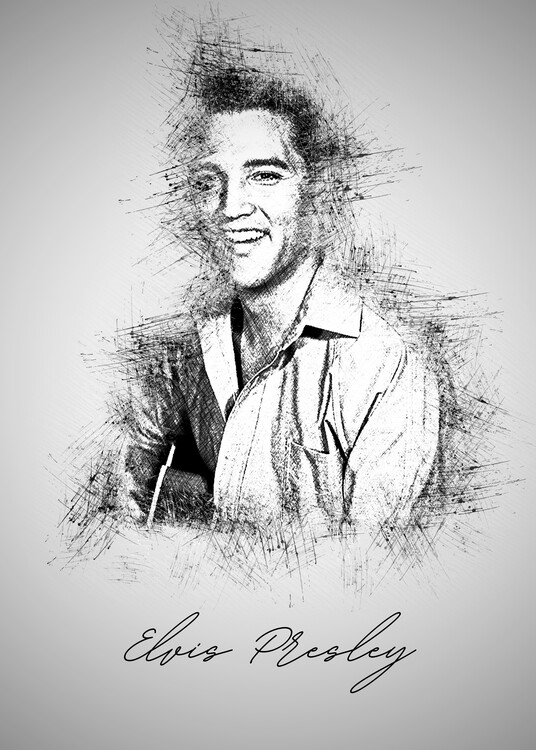 Art Poster Elvis Sketch