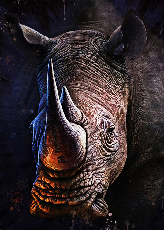 Illustration Rhinoceros Portrait