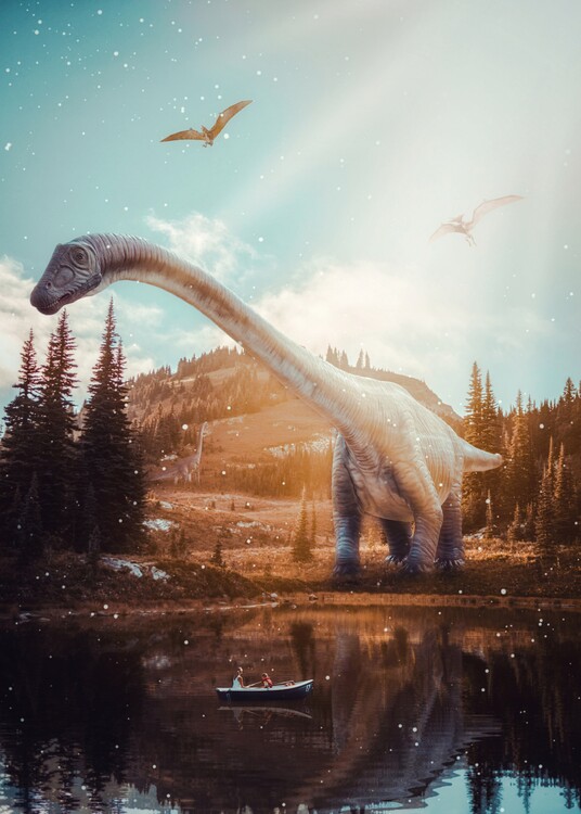 ARTE DIGITAL PARA POSTER/QUADRO - DINOSSAUROS CUTE / ROAR