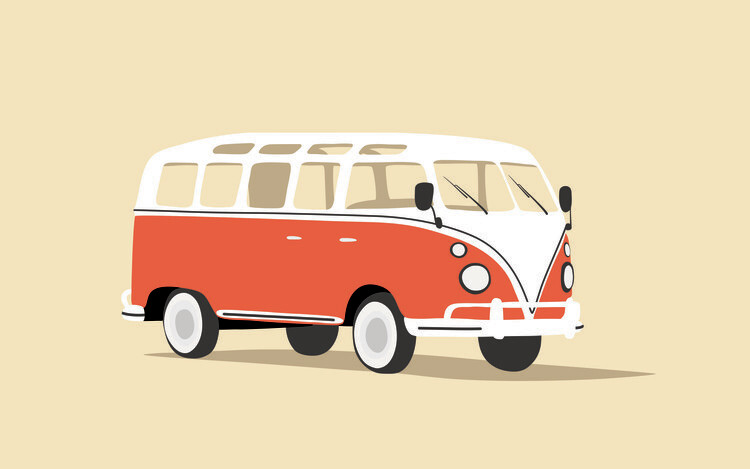 Ilustrace Orange Volkswagen van