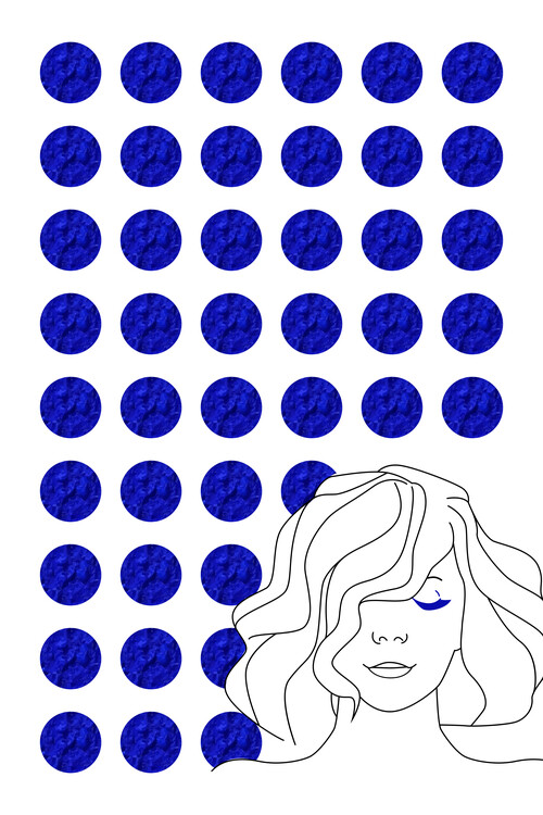 Illustration Blue screen of dot