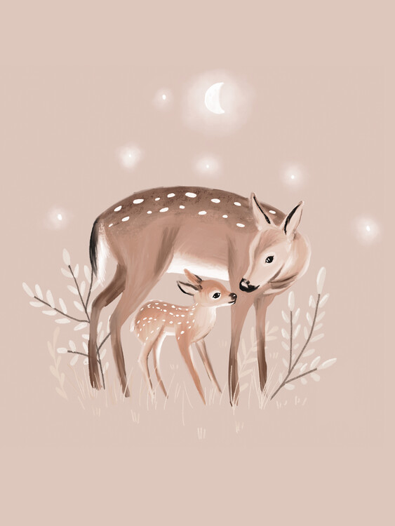 Canvas-taulu Motherhood - deer