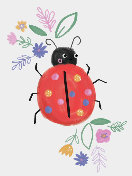 Kuva cute critters lady bug kids print