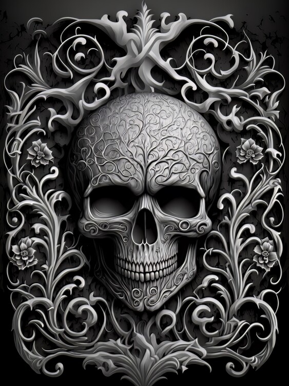 Ilustracja Ornamental Skull Design
