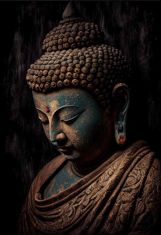 Φωτογραφία Τέχνης Portrait of a bronze Buddha