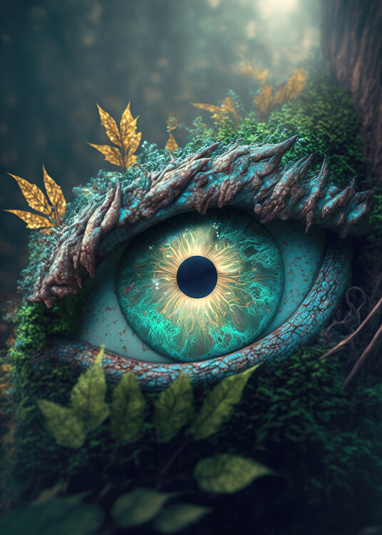 Ilustração Eye of forest creature