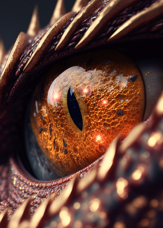 Taidejuliste Bronze dragon eye