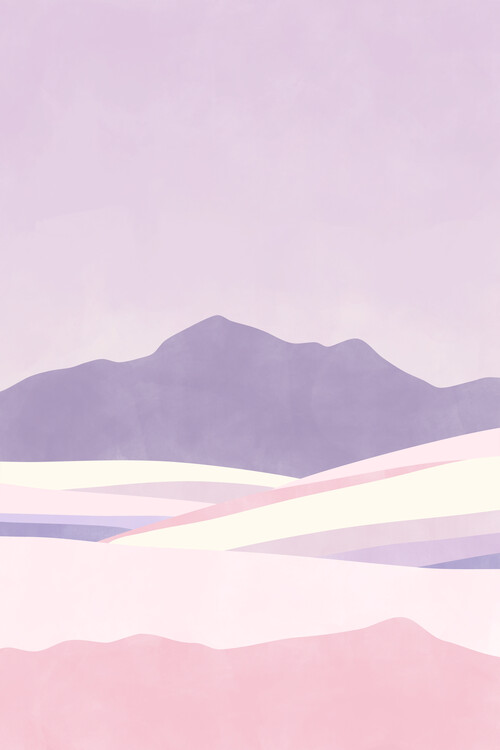 Ilustratie Purple & Pink Landscape Poster