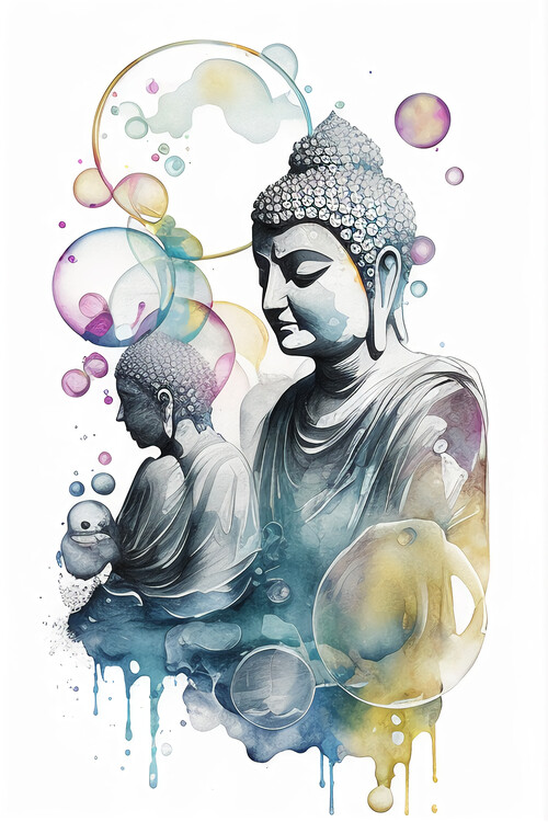 Εικονογράφηση Watercolor Zen: Buddhas, Relax, Spiritual Harmony