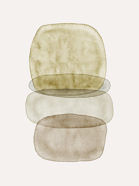 Illustration Watercolor abstraction in greenish tones 1