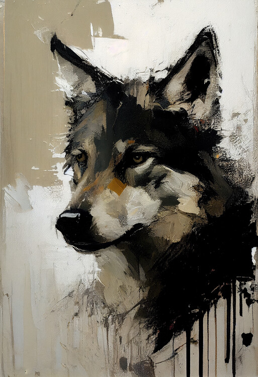 wolf painting acrylic