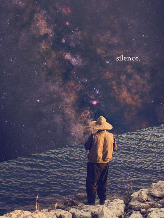 Illustration Fishing of silence