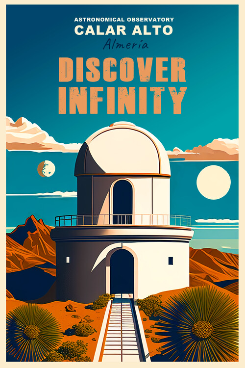 Ilustrare CALAR ALTO in Almeria Astronomical Discover Infinity Vintage