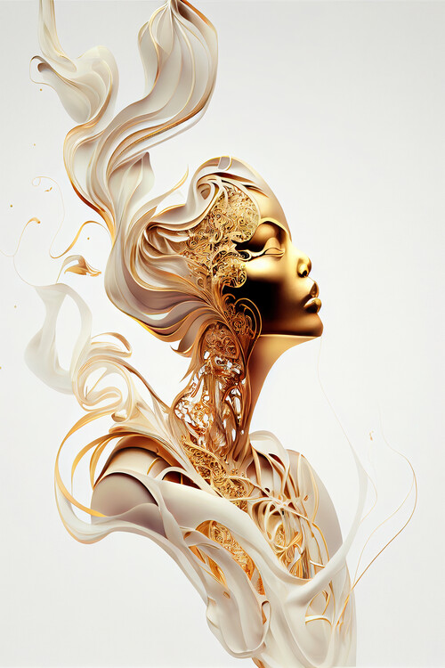Ilustrare Gold female abstract