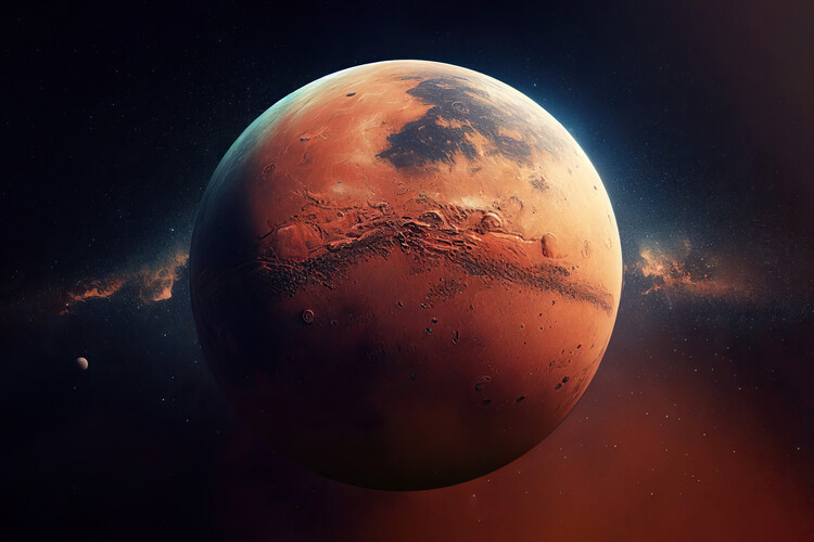 Illustration View from space of the planet Mars