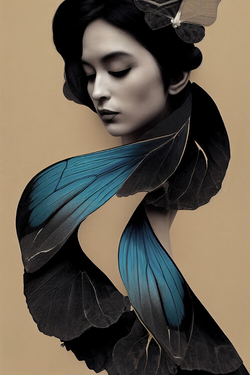 Illustration Woman with a butterfly wings