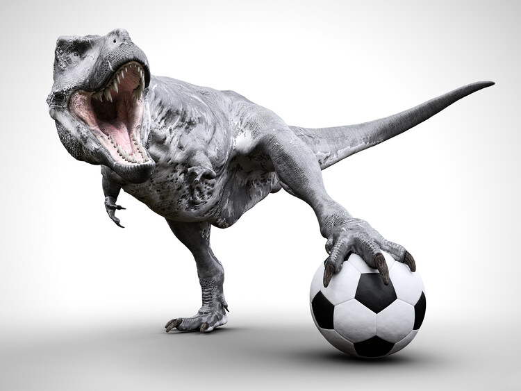 Umjetnički plakat Custom Soccer Poster, trex Soccer Art, Soccer Ball Print