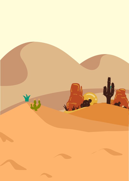 Ilustração Desert Nature Boho