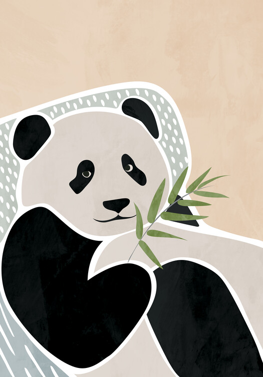 Illustration Scandi Panda nursery kids
