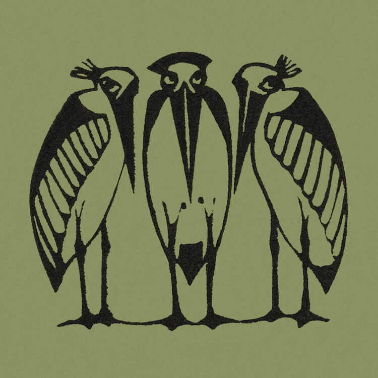 Umelecká tlač Three Marabou (Green Graphic) - Gerrit Willem Dijsselhof