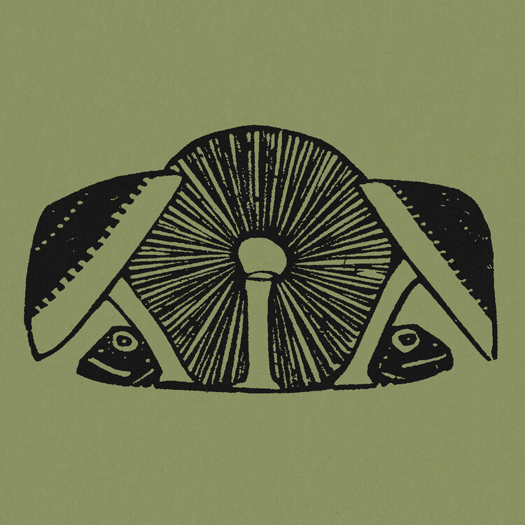 Fine Art Print Three Mushrooms (Green Graphic) - Gerrit Willem Dijsselhof