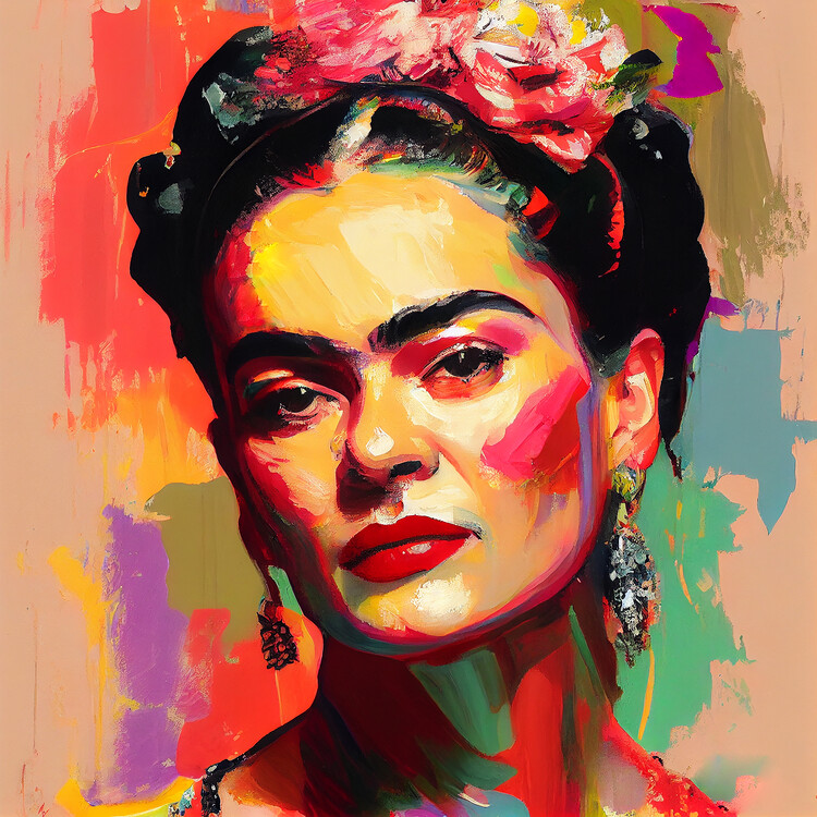 Taiteelliset kuva | Frida K. colorful portrait | Europosters