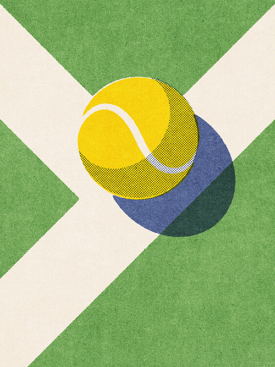 Art Poster BALLS / Tennis - grass court