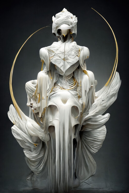 Illustration Futuristic statue