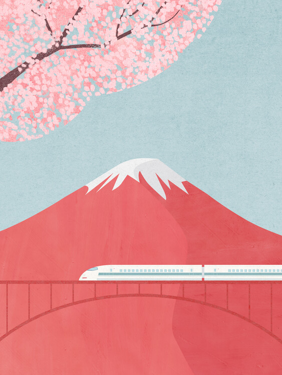 Illustrasjon Japan Fuji Blossom