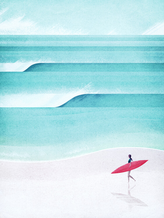 Ilustracija Surf Girl ii