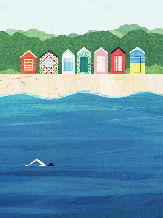 Illustration Beach Huts