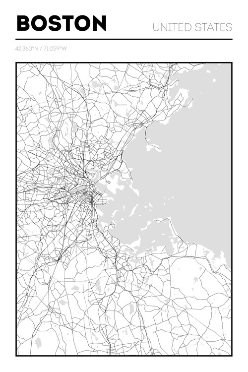 Ilustrare Boston Map