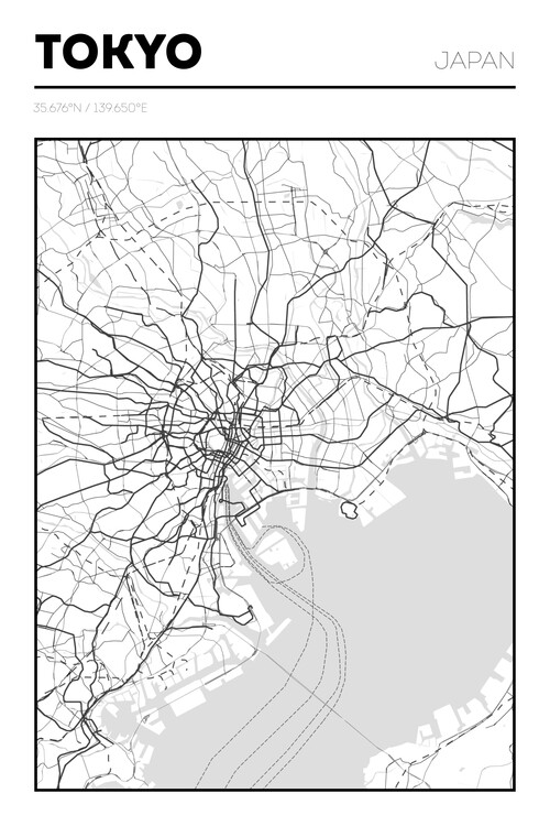 Um Leck Ilustrace Tokyo Map Posters Cz