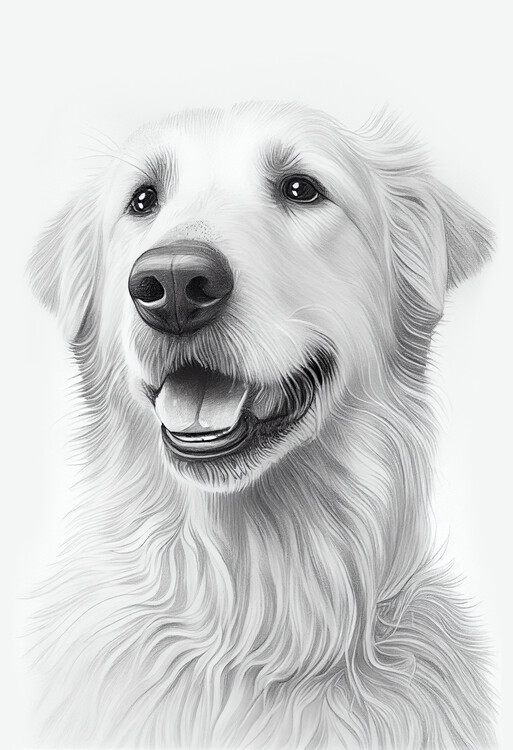 Ilustrace Drawing of a portrait of a dog
