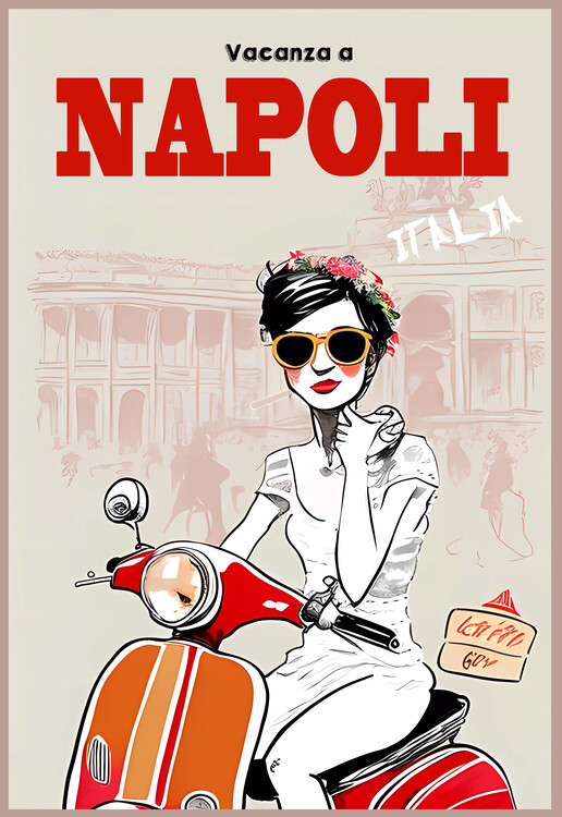 Illustration NAPOLI - Italia:  Live a Scooter holidays in NAPLES - Italy