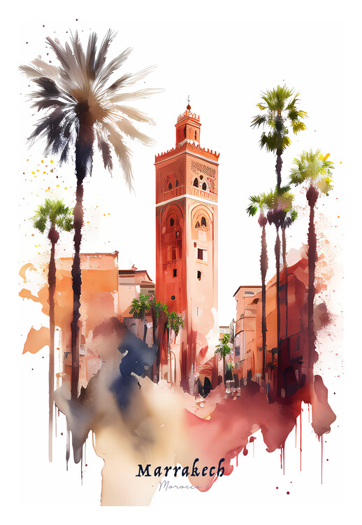 Ilustrácia MARRAKECH- Morocco - The Red City